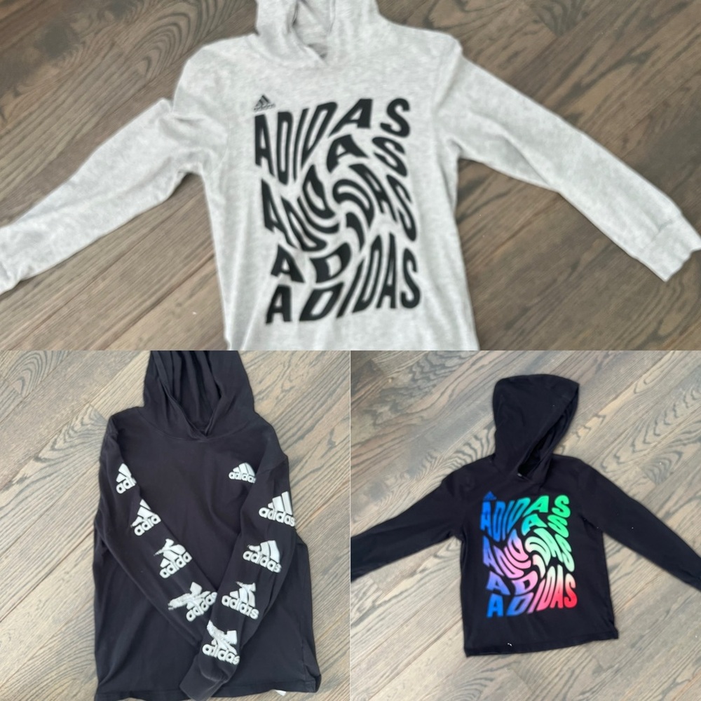 adidas Gray and Black Sweatshirts and Hoodies with Unique Designs